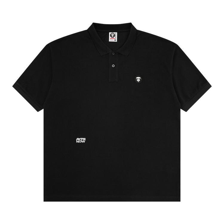 AAPE Now Moonface Logo Polo Shirt 'Black'