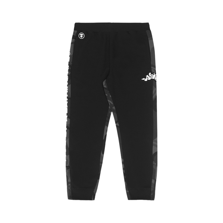 AAPE Moonface Camo Panelled Sweatpants 'Black'