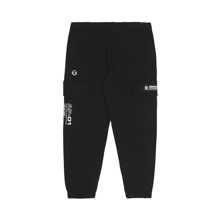 AAPE Moonface Cargo Sweatpants 'Black'