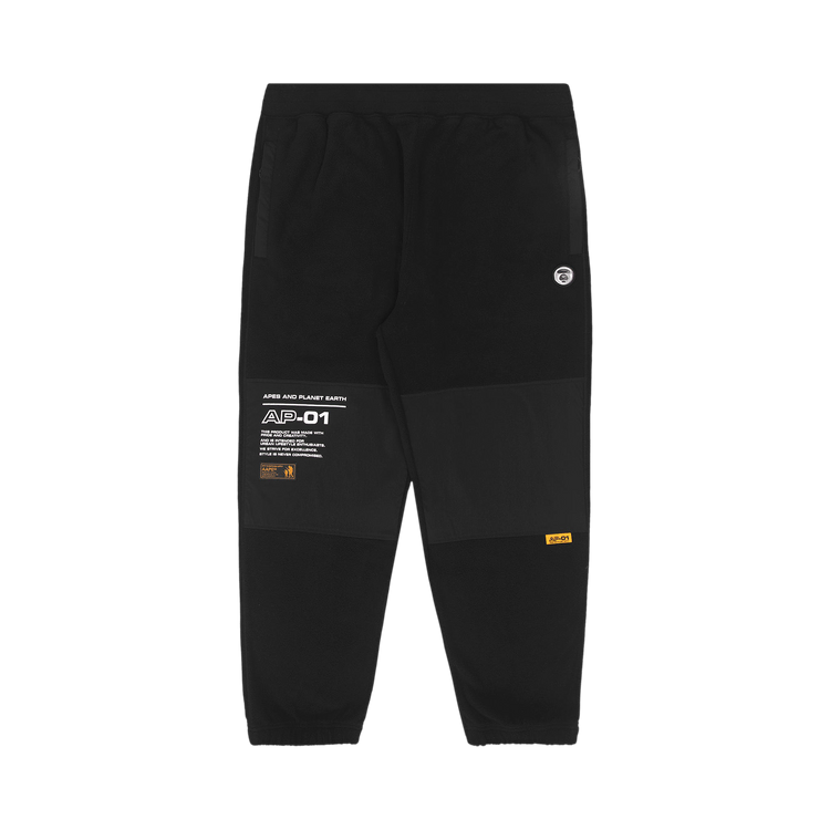 AAPE Moonface Panelled Fleece Sweatpants 'Black'