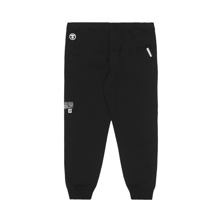 AAPE Moonface Embroidered Twill Pants 'Black'