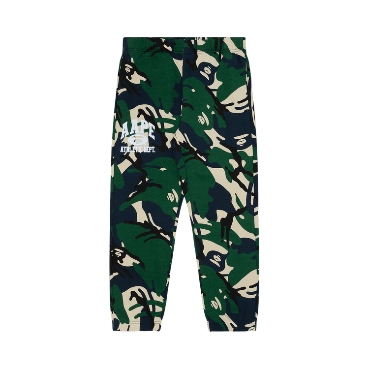 AAPE Moonface Printed Camo Sweatpants 'Green/Navy'