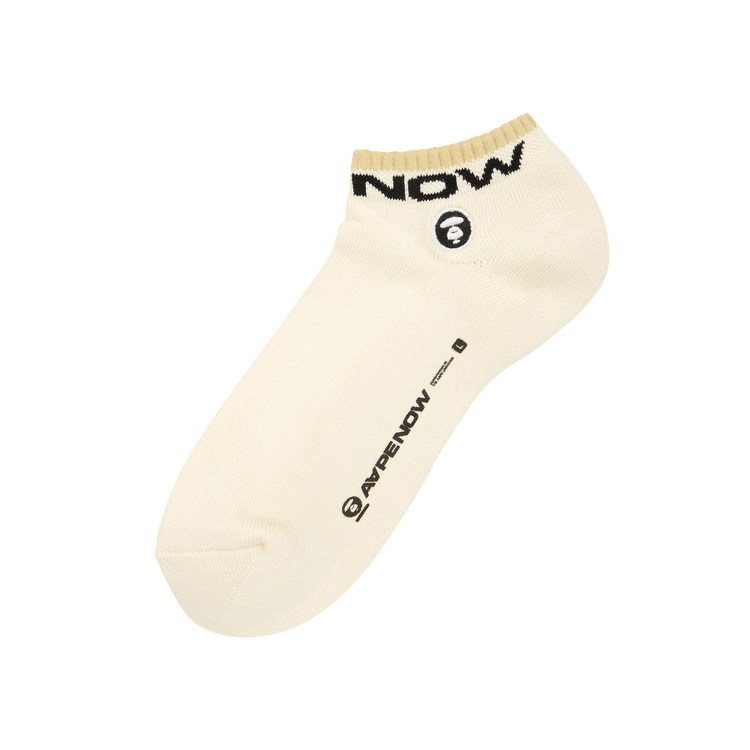 AAPE Now Moonface Logo Socks 'Ivory'