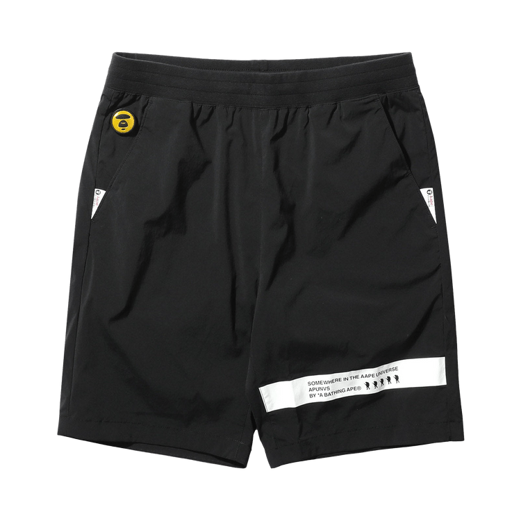 AAPE Logo Print Loose Chino Shorts 'Black'