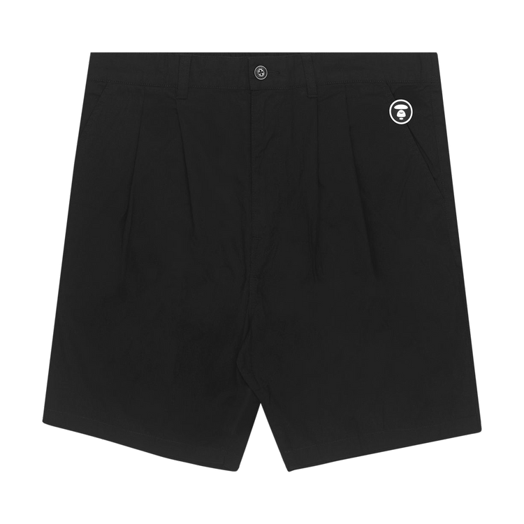 AAPE Moonface Double-Pleated Cotton Shorts 'Black'