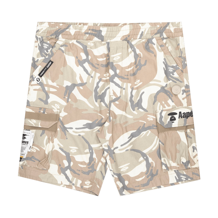 AAPE Moonface Camo Cargo Shorts 'Beige/Grey'