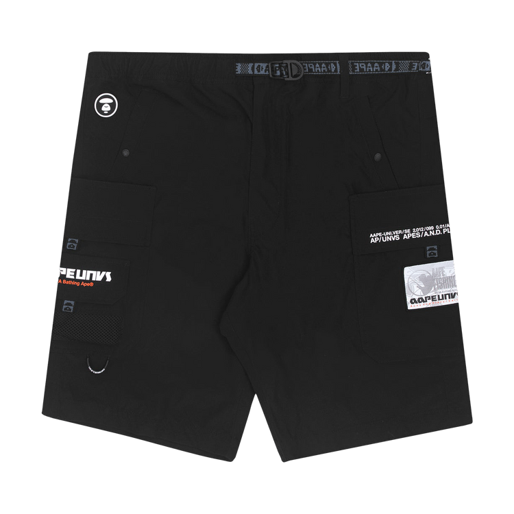 AAPE Moonface Belted Cargo Shorts 'Black'
