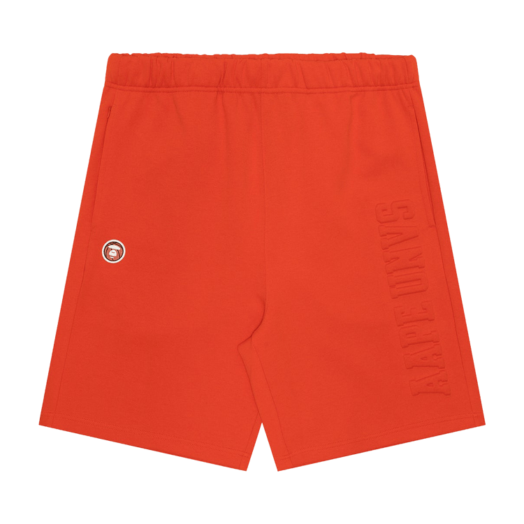 AAPE Moonface Patch Sweat Shorts 'Orange'