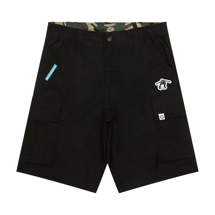 AAPE Moonface Logo Cargo Shorts 'Black'