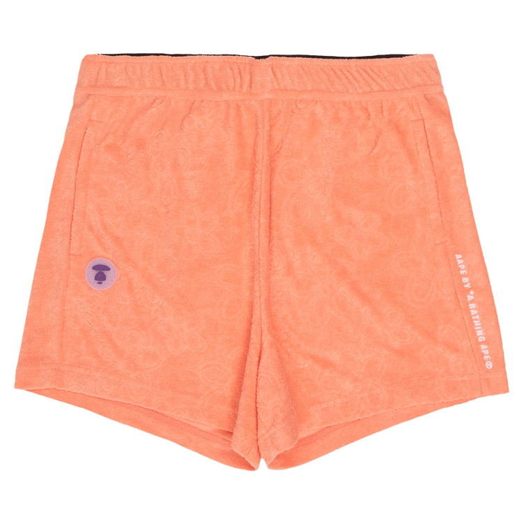 AAPE Moonface Patterned Textured Sweat Shorts 'Orange'
