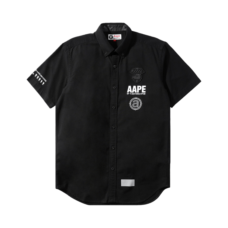 AAPE Badge Appliqué Logo Button-Down Shirt 'Black'