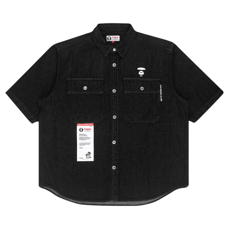 AAPE Moonface Short Sleeve Shirt 'Black'