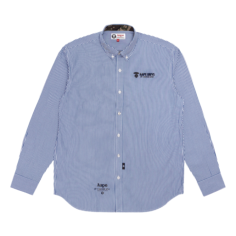 AAPE Logo Button-Down Shirt 'Blue'