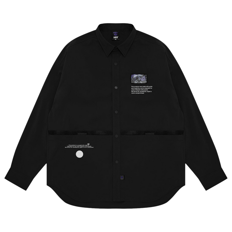 AAPE Moonface Graphic Patch Shirt 'Black'