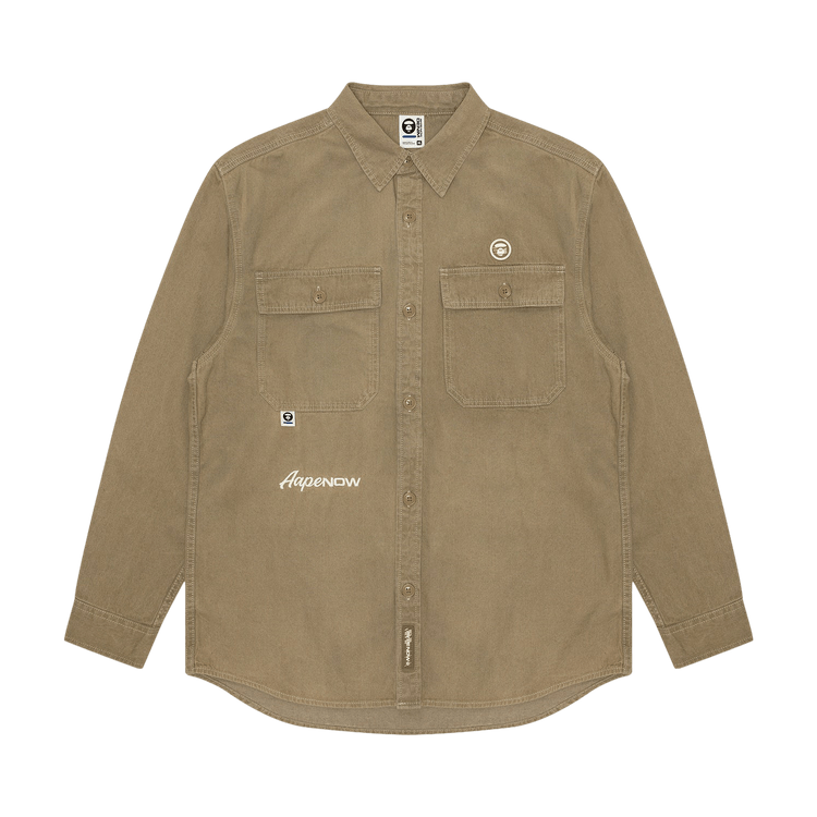 AAPE Moonface Patch Pockets Shirt 'Beige'
