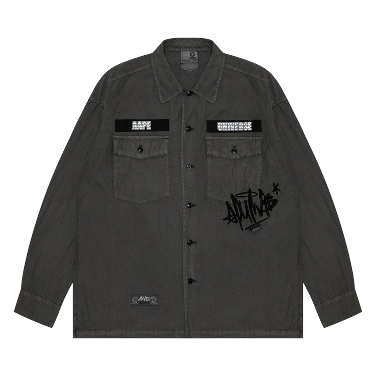 AAPE Unvs Embroidered Shirt 'Black'