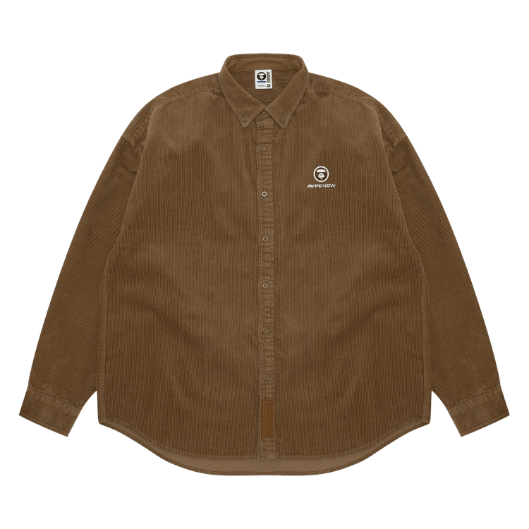 AAPE Moonface Logo Long Sleeve Shirt 'Beige'