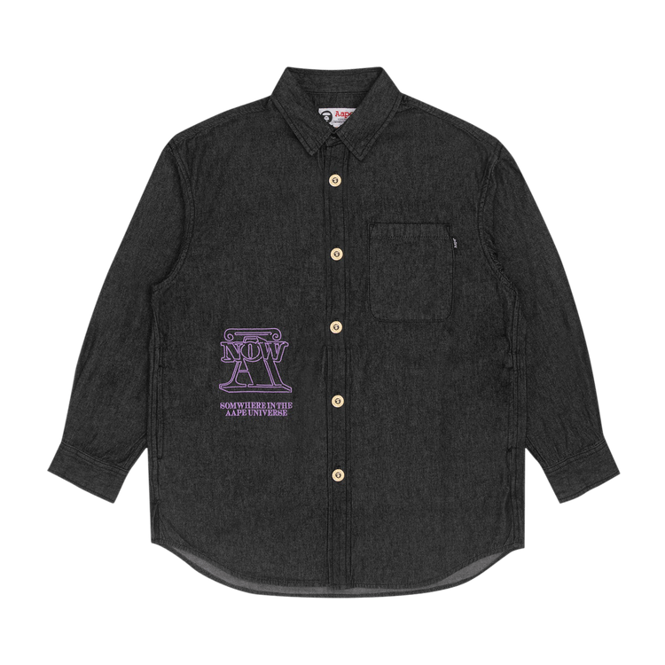 AAPE Logo Embroidered Shirt 'Black/Light'