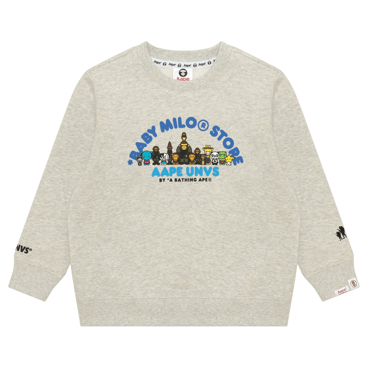 AAPE X Milo Store Unvs Graphic Long Sleeve Tee 'White/Heather'
