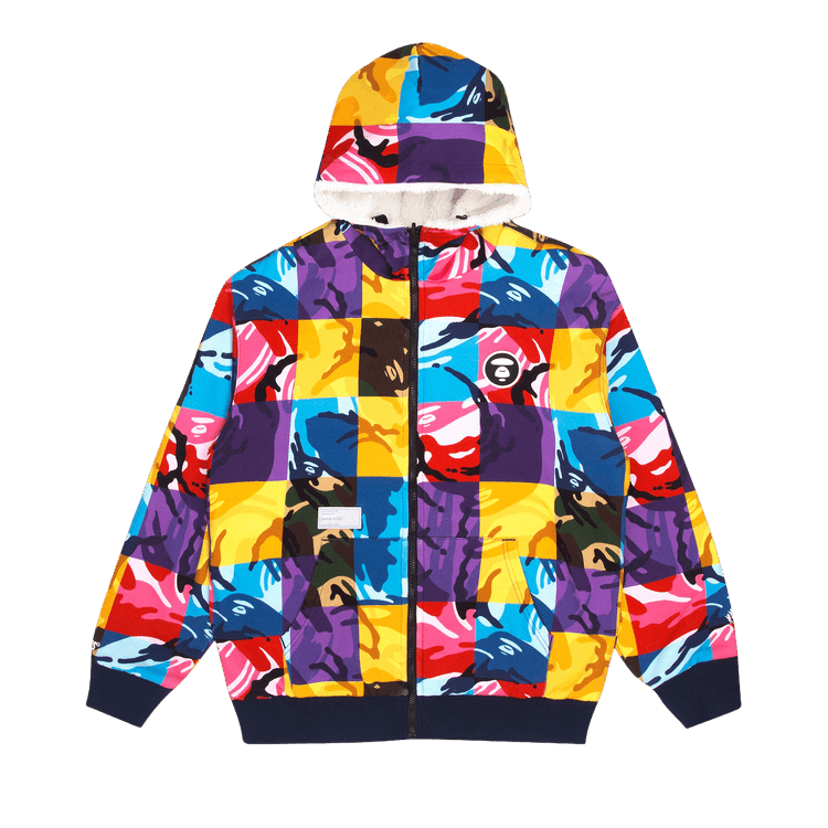 AAPE Reversible Zip Fleece Hoodie 'Ivory'