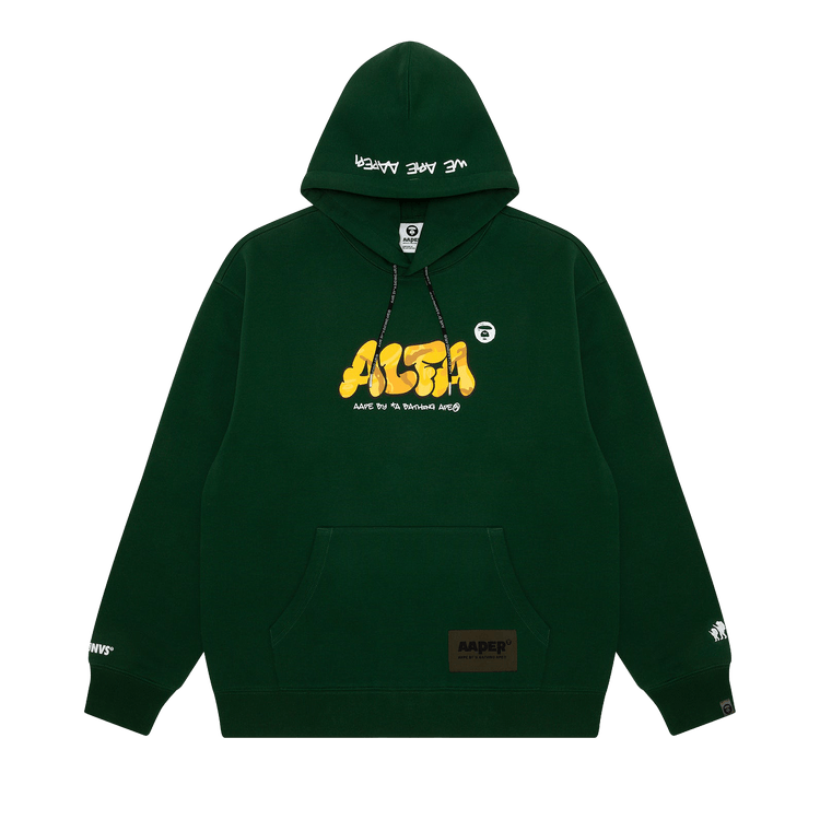 AAPE r Alfa Graphic Fleece Hoodie 'Green'
