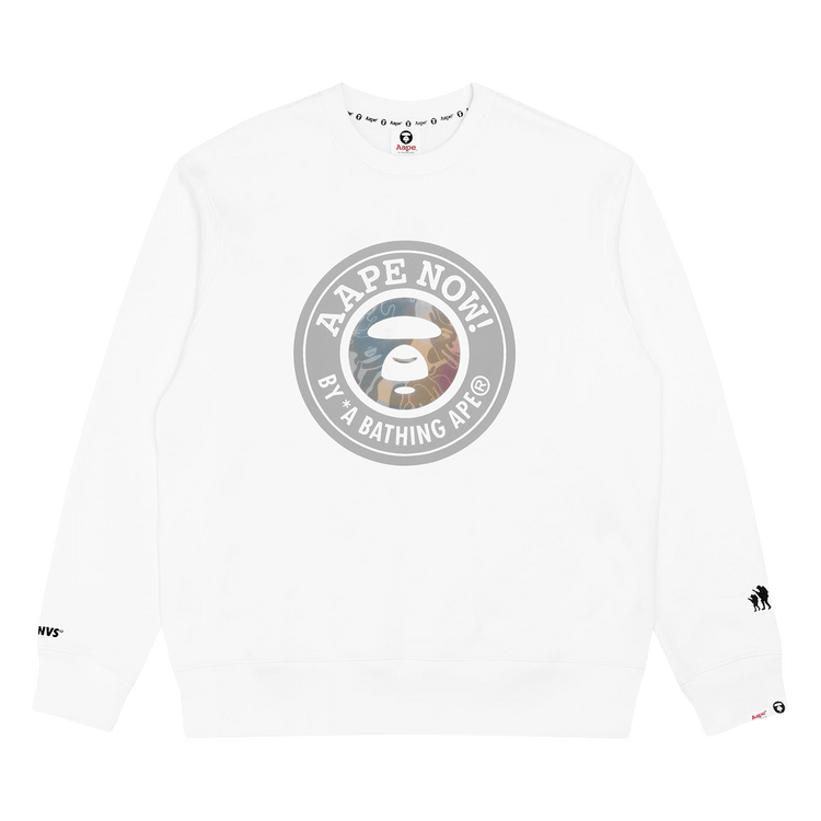 AAPE Moonface Graphic Relaxed Sweatshirt 'White'