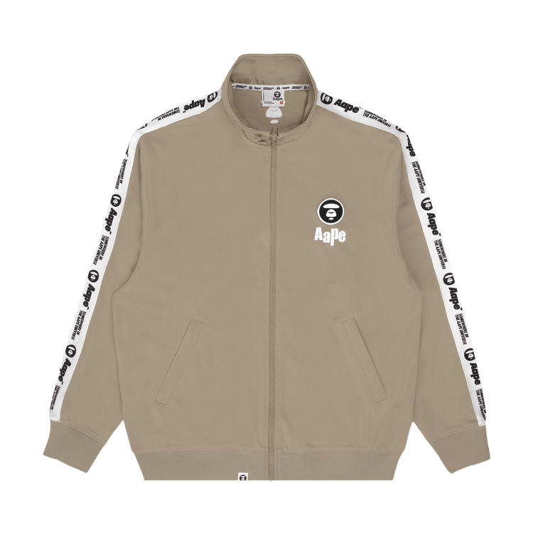 AAPE Moonface Patch Zip-Up Track Jacket 'Beige/Red'