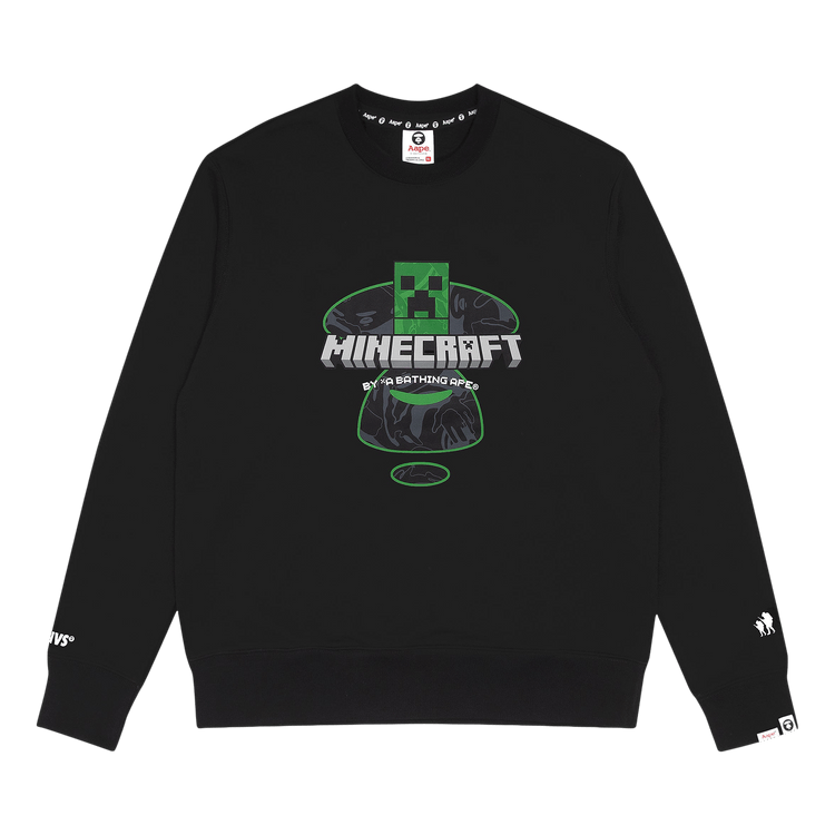 AAPE X Minecraft Logo Graphic Sweatshirt 'Black'