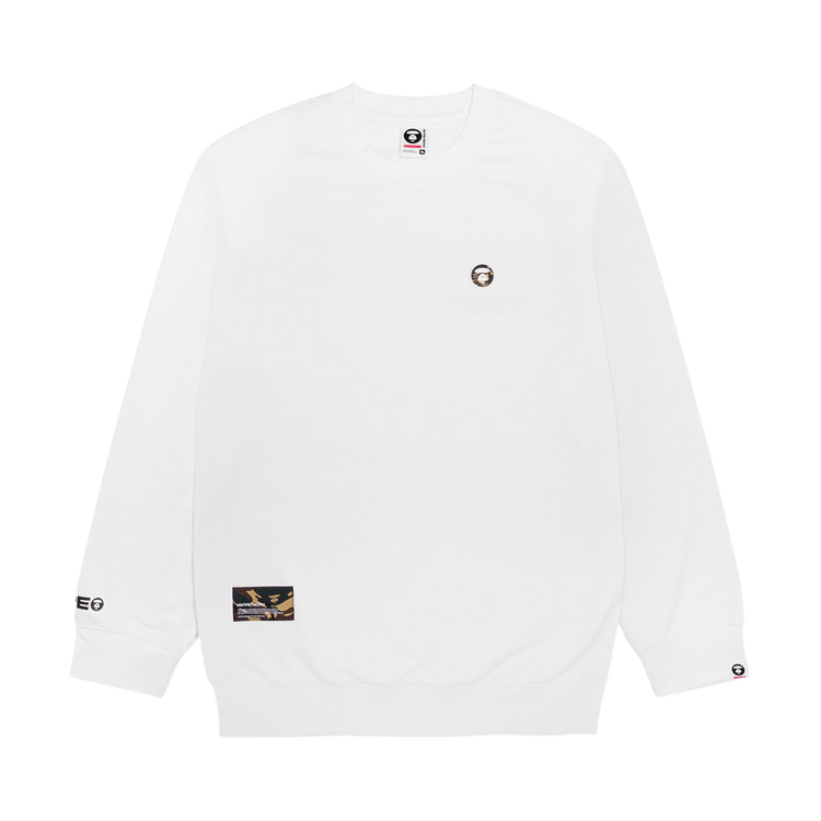 AAPE Moonface Camo Patch Sweatshirt 'Ivory'