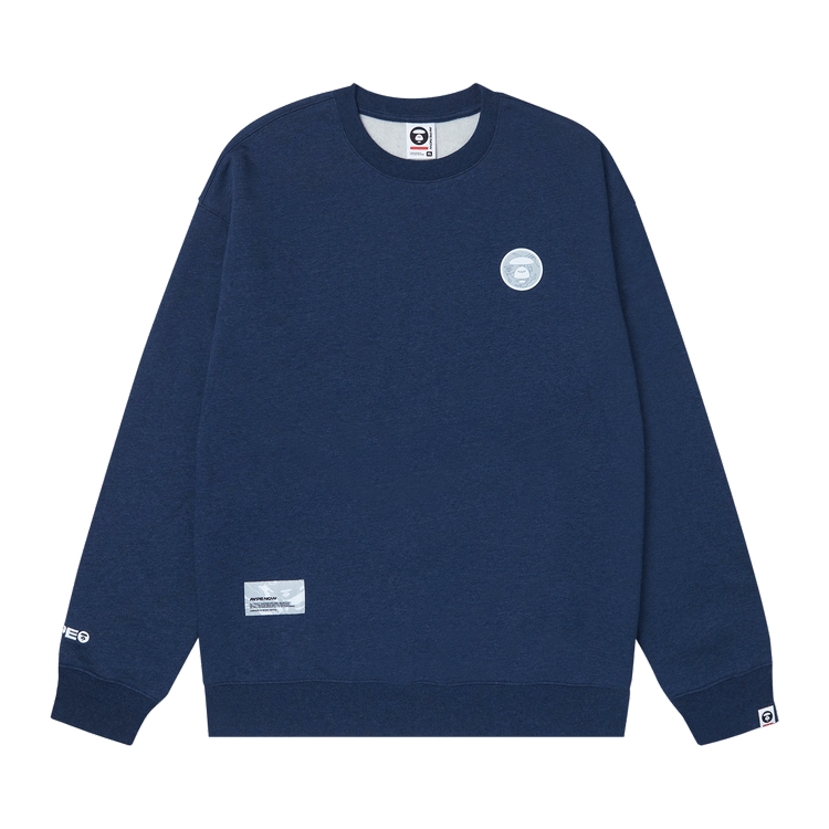 AAPE Moonface Patch Sweatshirt 'Navy/Heather'