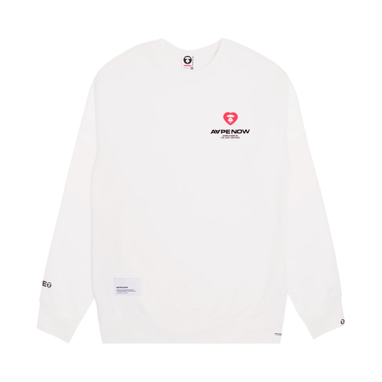 AAPE Moonface Heart Patch Sweatshirt 'Ivory'
