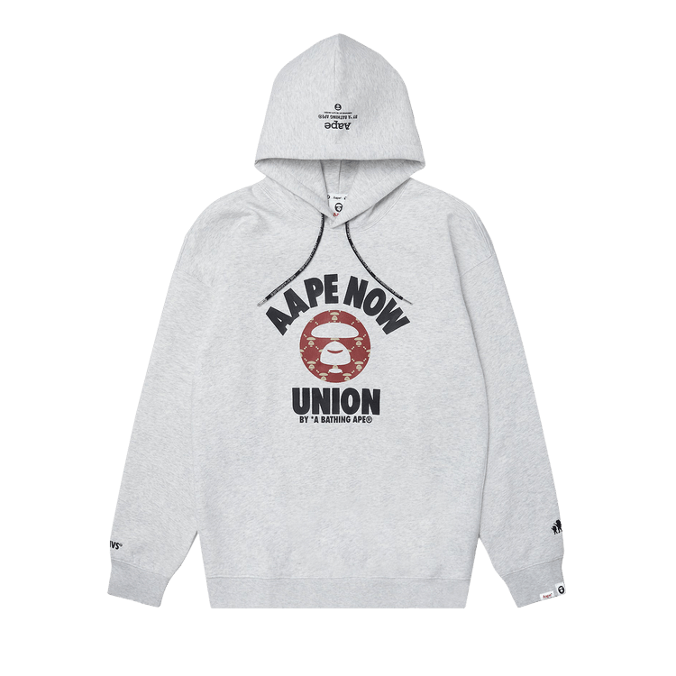 AAPE Moonface Printed Hoodie 'White/Heather'