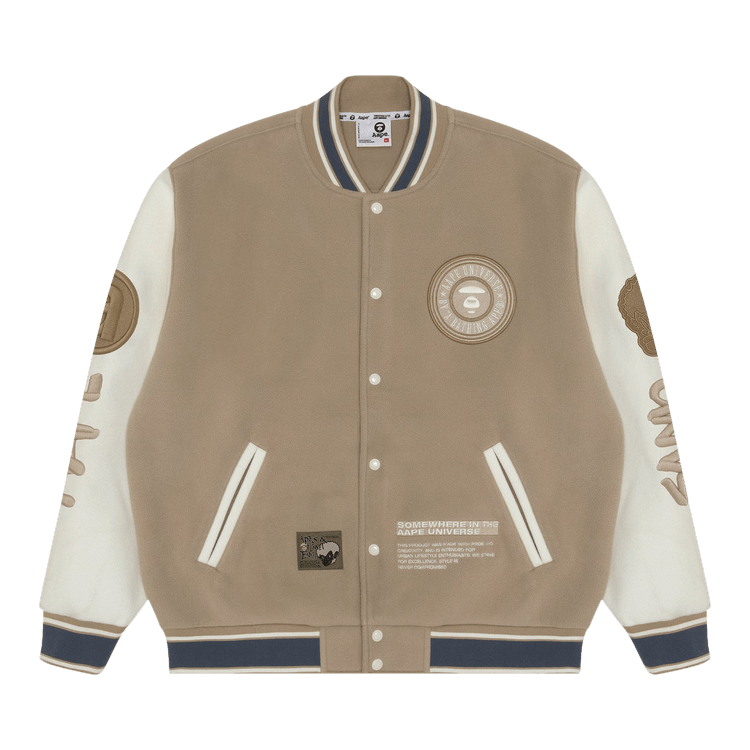 AAPE Moonface Embroidered Jacket 'Beige'