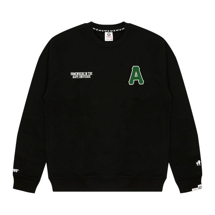 AAPE Letter Logo Crew Neck Sweatshirt 'Black'