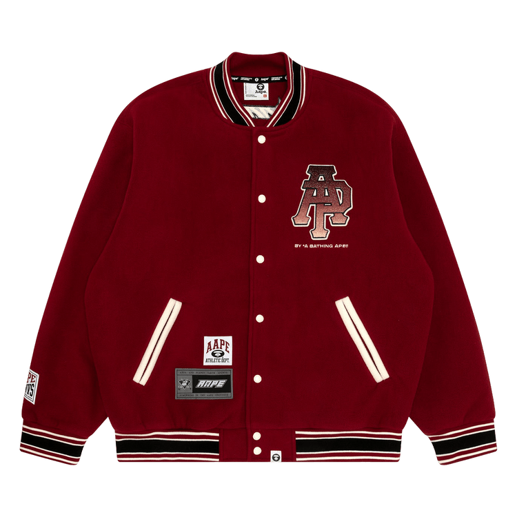 AAPE Logo Varsity Jacket 'Burgundy'