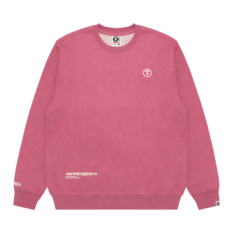 AAPE Now Moonface Logo Sweatshirt 'Pink/Heather'