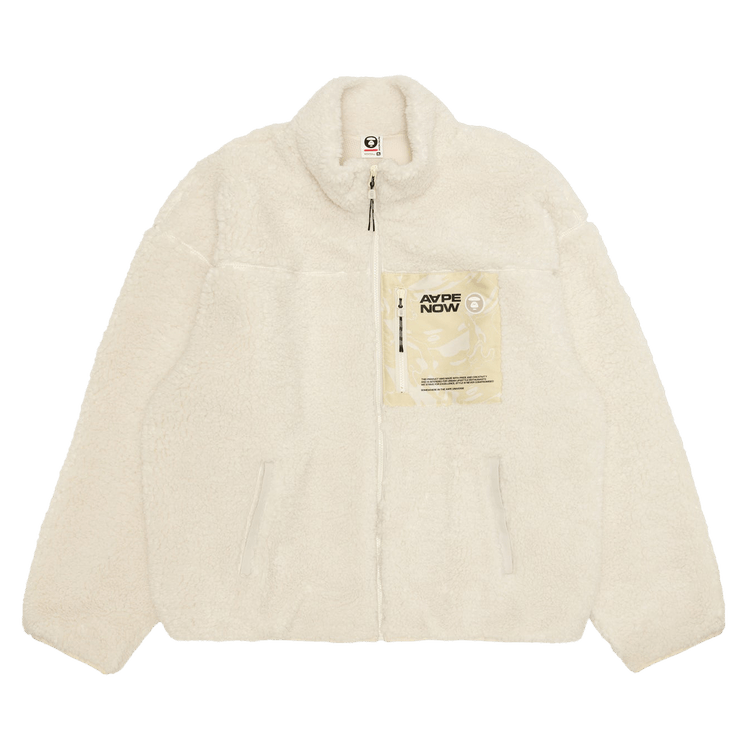 AAPE Now Moonface Zip-Up Sweater 'Ivory'