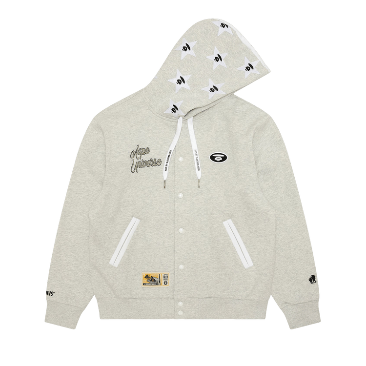 AAPE Unvs Moonface Hooded Jacket 'White/Heather'