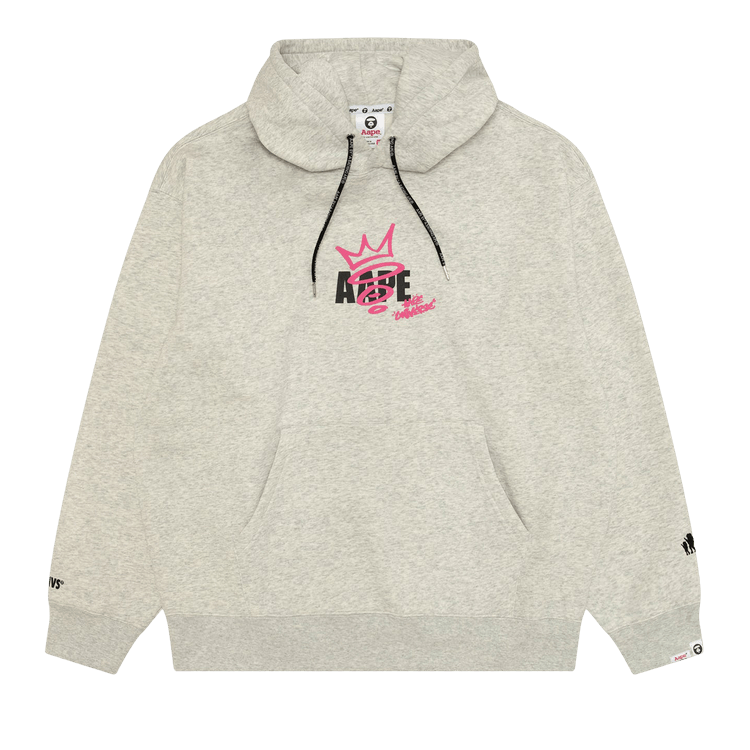 AAPE Unvs Moonface Graphic Hoodie 'White/Heather'