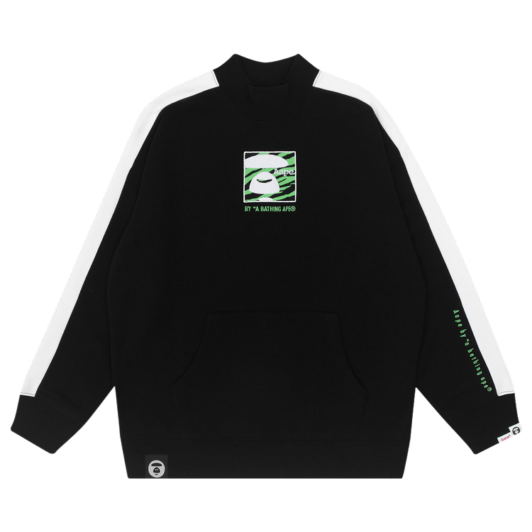 AAPE Stripe Moonface Sweatshirt 'Black'