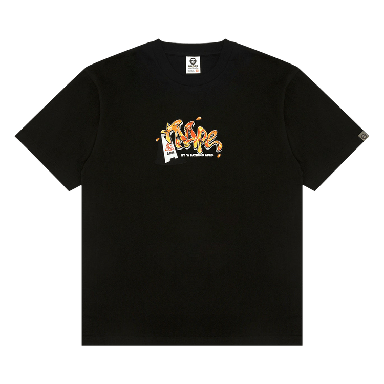 AAPE Graphic Print Tee With r 'Black'
