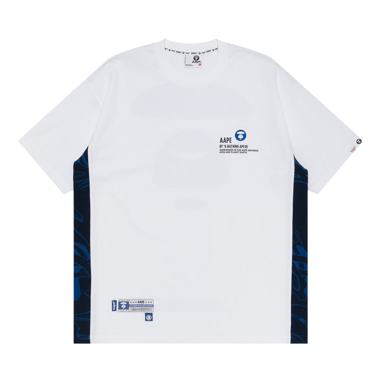 AAPE Moonface Logo Tee 'White/Blue'