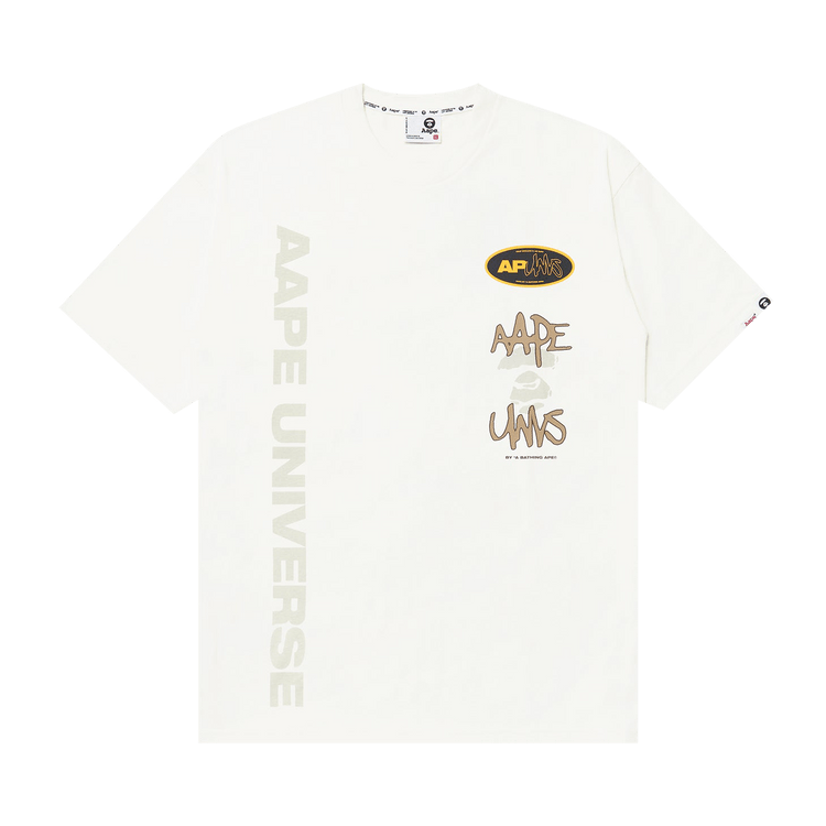AAPE Moonface Logo Printed Tee 'Ivory'