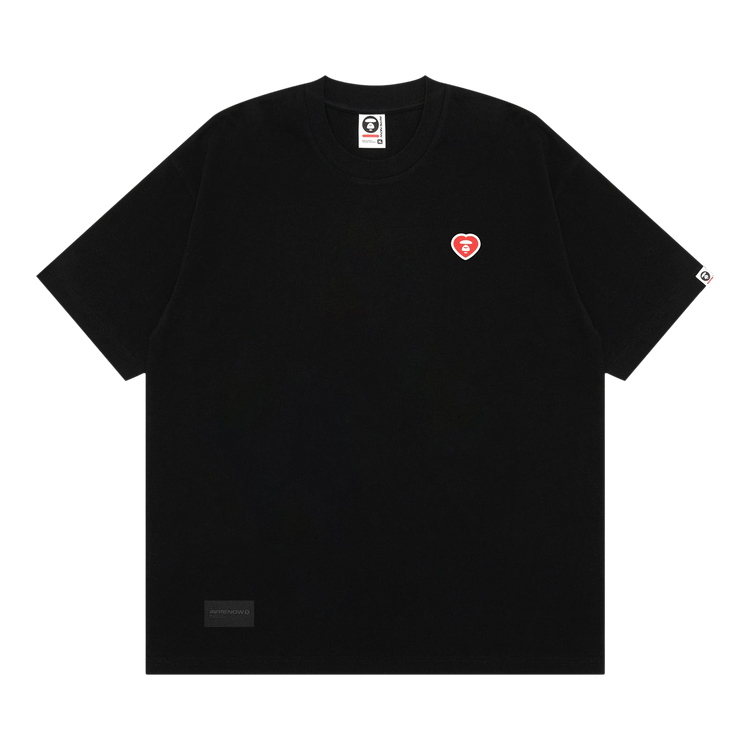 AAPE Moonface Heart Patch Tee 'Black'