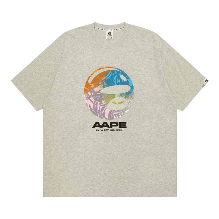 AAPE Moonface Graphic Tee 'White/Heather'