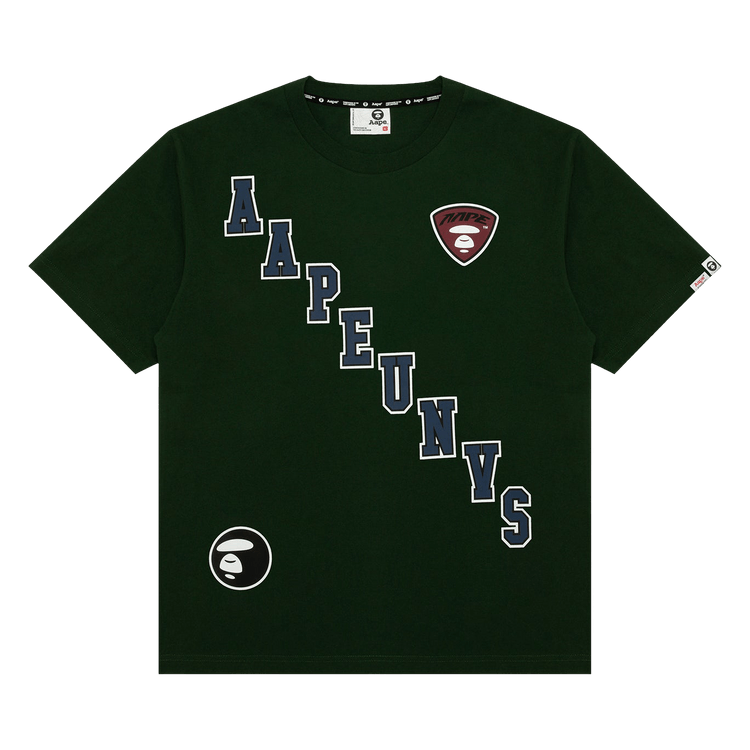 AAPE Moonface Logo Printed Tee 'Green/Dark'