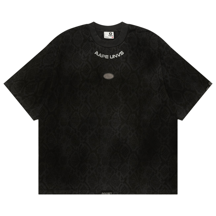 AAPE Moonface Logo Patterned Tee 'Black'