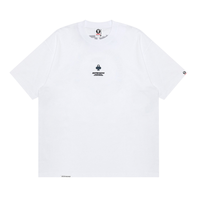 AAPE Now Clover Moonface Logo Short Sleeve Tee 'White'