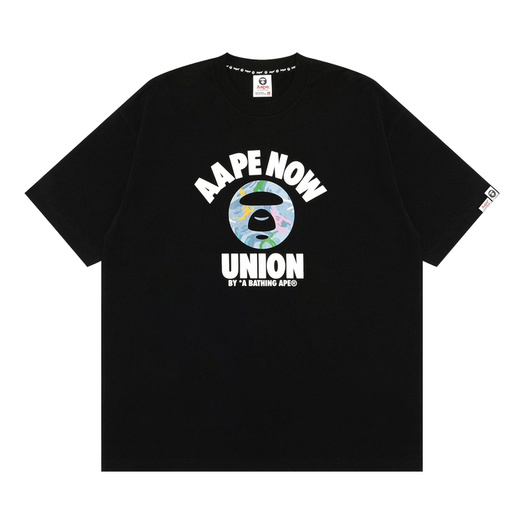 AAPE Now Moonface Logo Short Sleeve Tee 'Black'