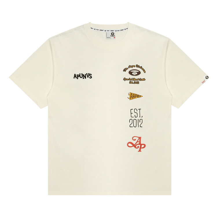 AAPE Unvs Multi-Logo Tee 'Ivory'